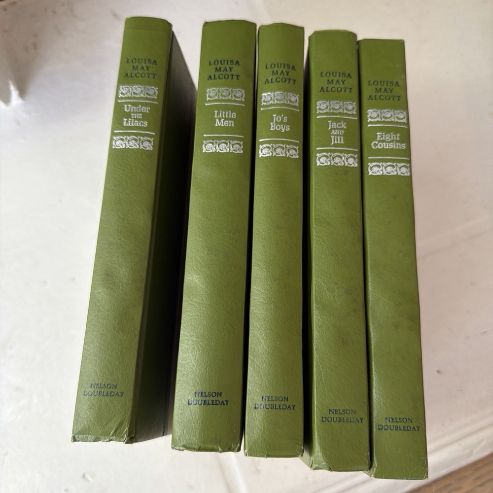 Louisa May Alcott Set of 5 Book Lot MCM Vintage Little Men Under The Lilacs